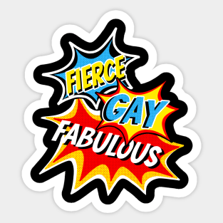 Fierce Gay Fabulous Pop Art Comic Book Superhero Design Sticker